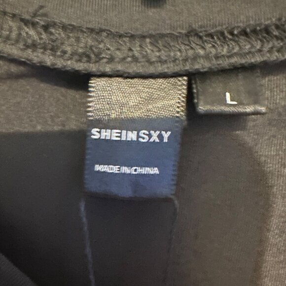 Shein Sxy Black Long-Sleeve Corset-Style Top With Pink Contrast Bustier Detail S - Picture 4 of 7